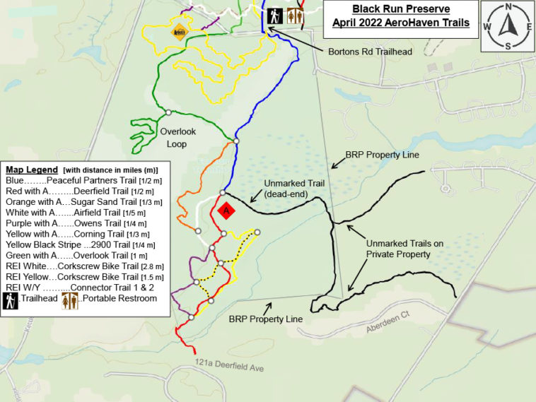 Printable Map Black Run Preserve Evesham Township New Jersey